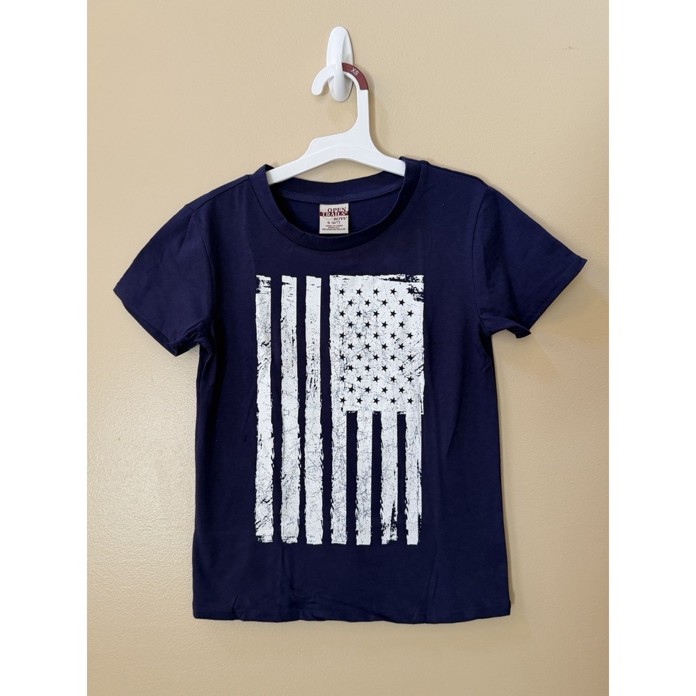 Swiggles Boy's Navy Blue with A Distressed Vertical American Flag Sz S NWOT